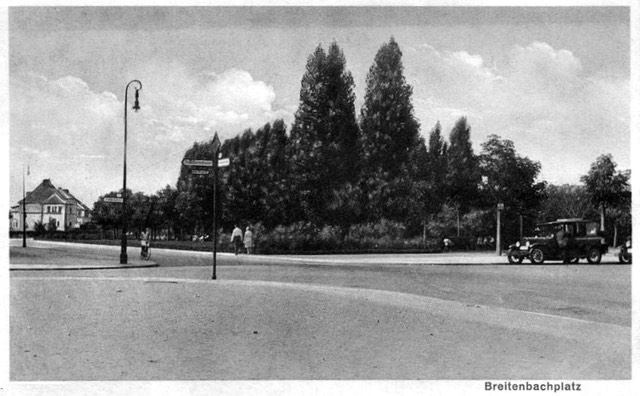 Breitenbachplatz: 1930er Jahre, Blick auf die Nordhälfte des Platzes