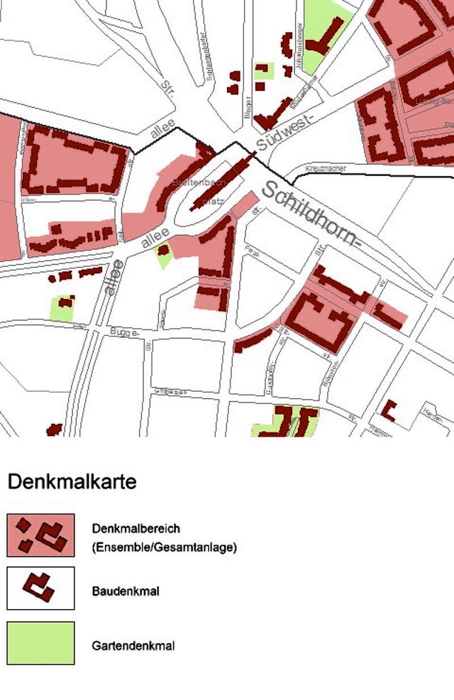 Breitenbachplatz: Auszug aus der Denkmalkarte